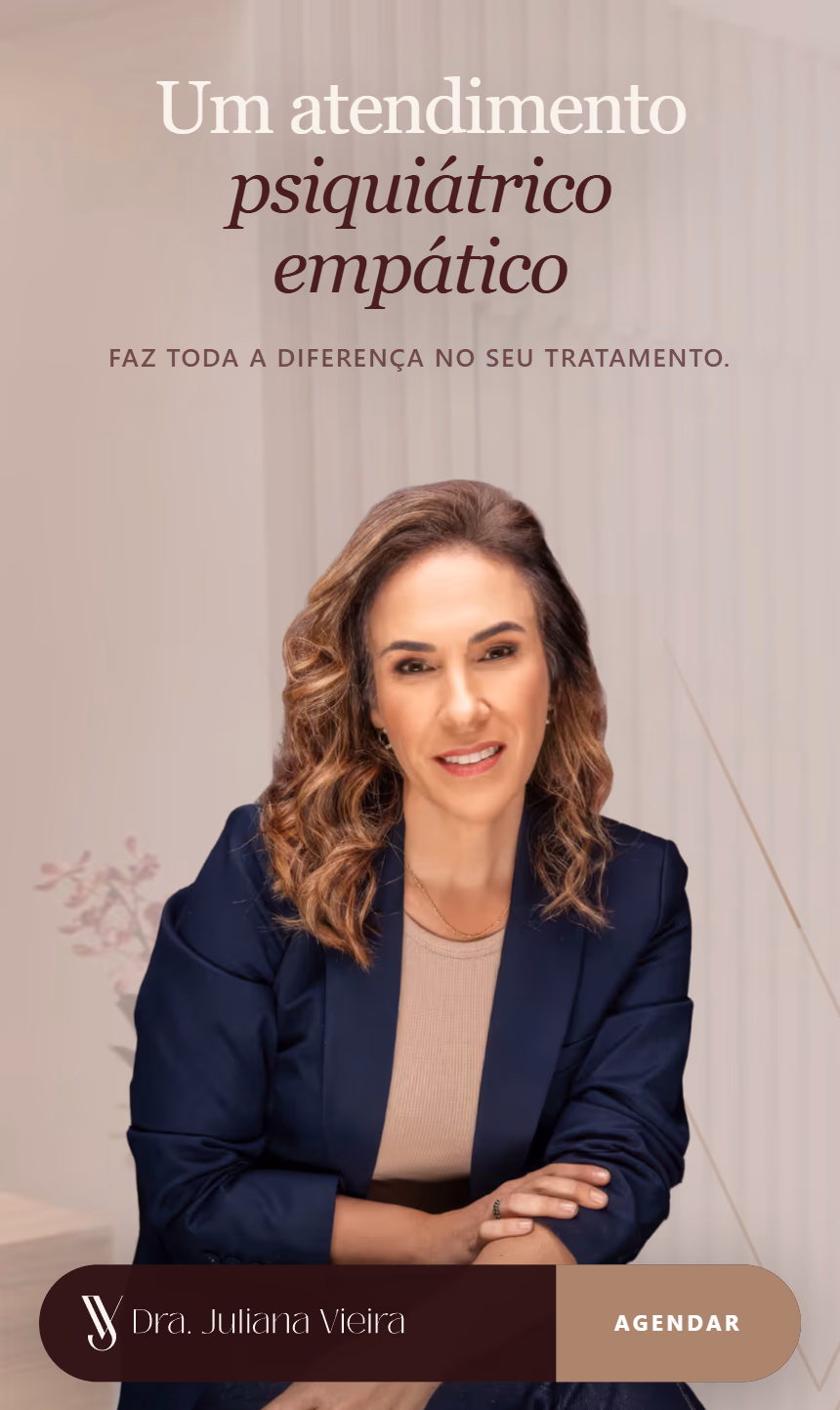 Site da Dra. Juliana Vieira, psiquiatra, no celular